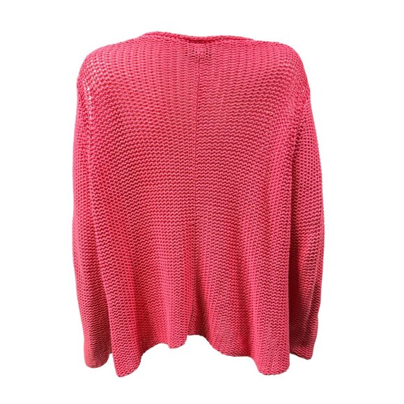 Wooden Ships Sweater Womens S/M Coral Cotton Acrylic Open Knit Lightweight - Picture 2 of 5